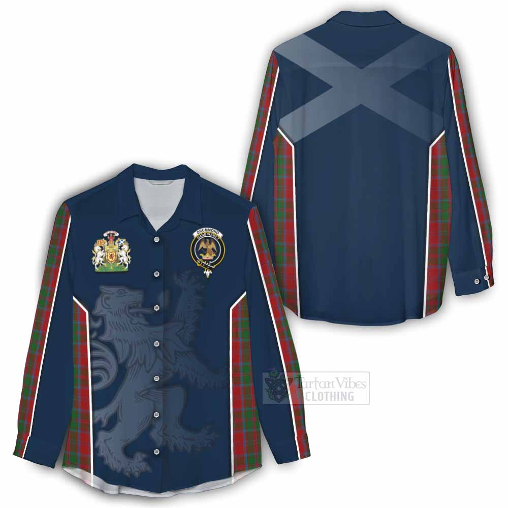 Tartan Vibes Clothing Drummond Tartan Women's Casual Shirt with Family Crest and Lion Rampant Vibes Sport Style