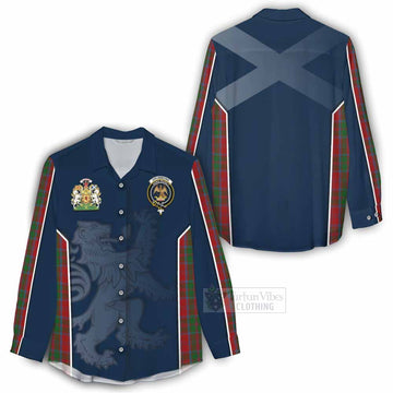 Drummond Tartan Women's Casual Shirt with Family Crest and Lion Rampant Vibes Sport Style