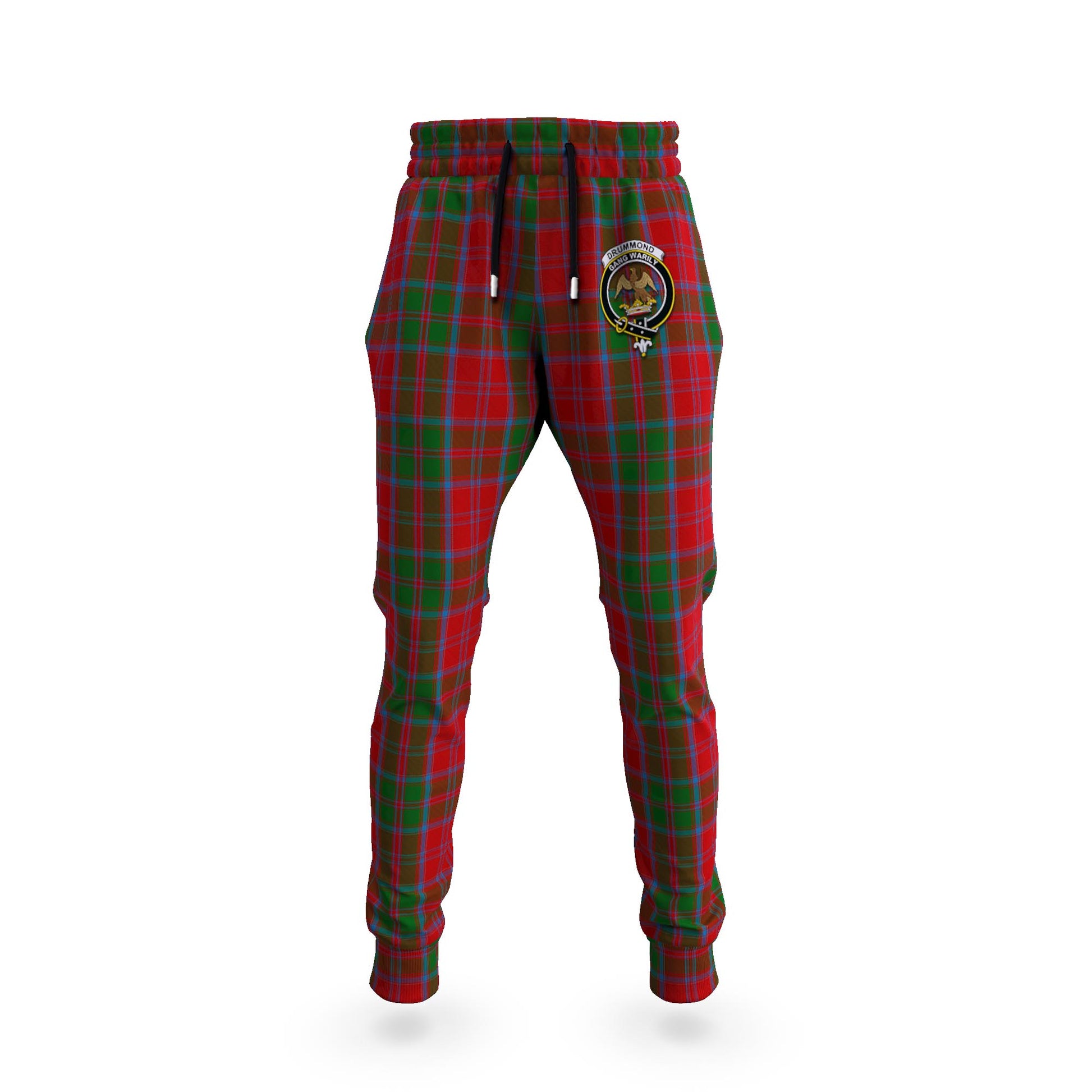 Drummond Tartan Joggers Pants with Family Crest 5XL - Tartan Vibes Clothing