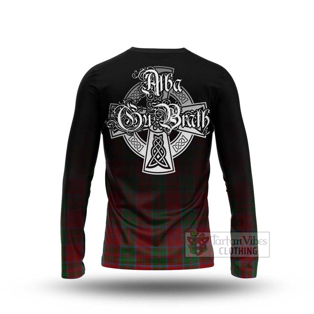 Tartan Vibes Clothing Drummond Tartan Long Sleeve T-Shirt Featuring Alba Gu Brath Family Crest Celtic Inspired