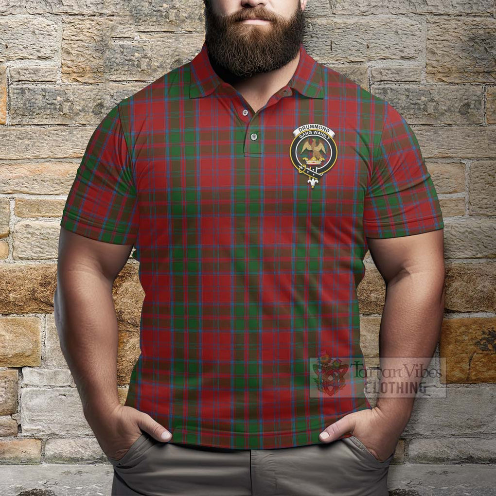 Tartan Vibes Clothing Drummond Tartan Polo Shirt with Family Crest Celtic Skull Style