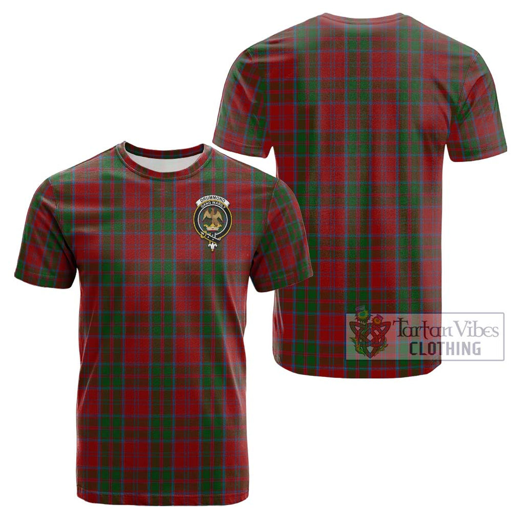 Drummond Tartan Cotton T-Shirt with Family Crest Kid's Shirt - Tartanvibesclothing Shop