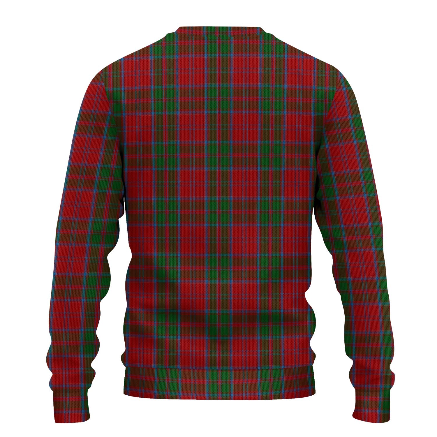 Drummond Tartan Knitted Sweater with Family Crest - Tartanvibesclothing