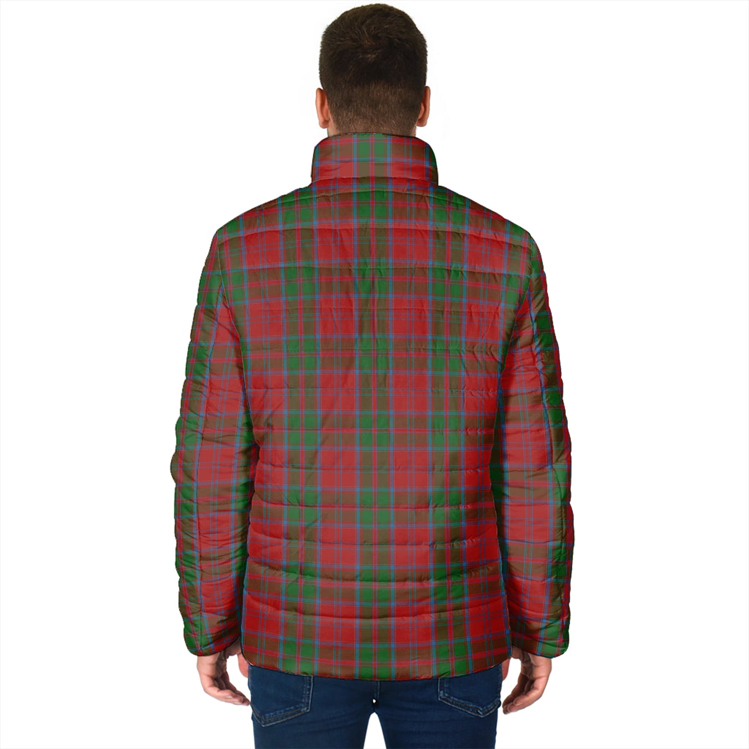 Drummond Tartan Padded Jacket with Family Crest - Tartan Vibes Clothing