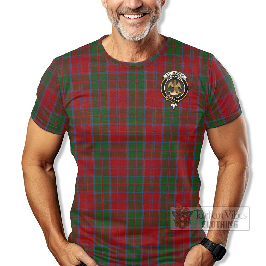 Tartan Vibes Clothing Drummond Tartan T-Shirt with Family Crest Celtic Skull Style