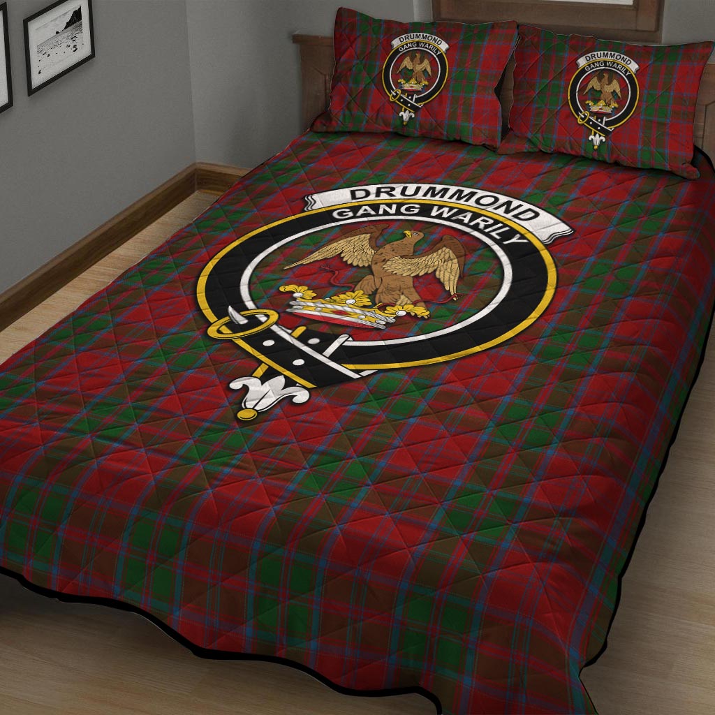 Drummond Tartan Quilt Bed Set with Family Crest - Tartan Vibes Clothing