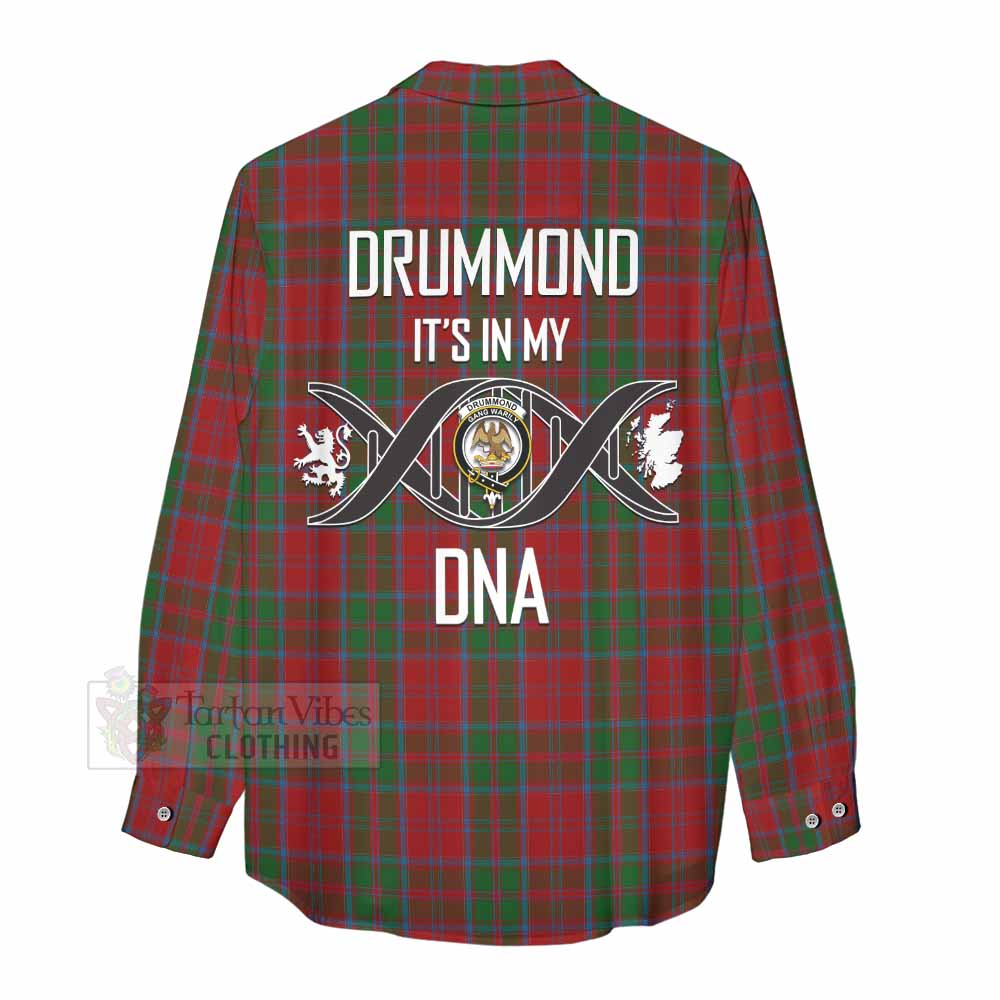 Tartan Vibes Clothing Drummond Tartan Women's Casual Shirt with Family Crest DNA In Me Style