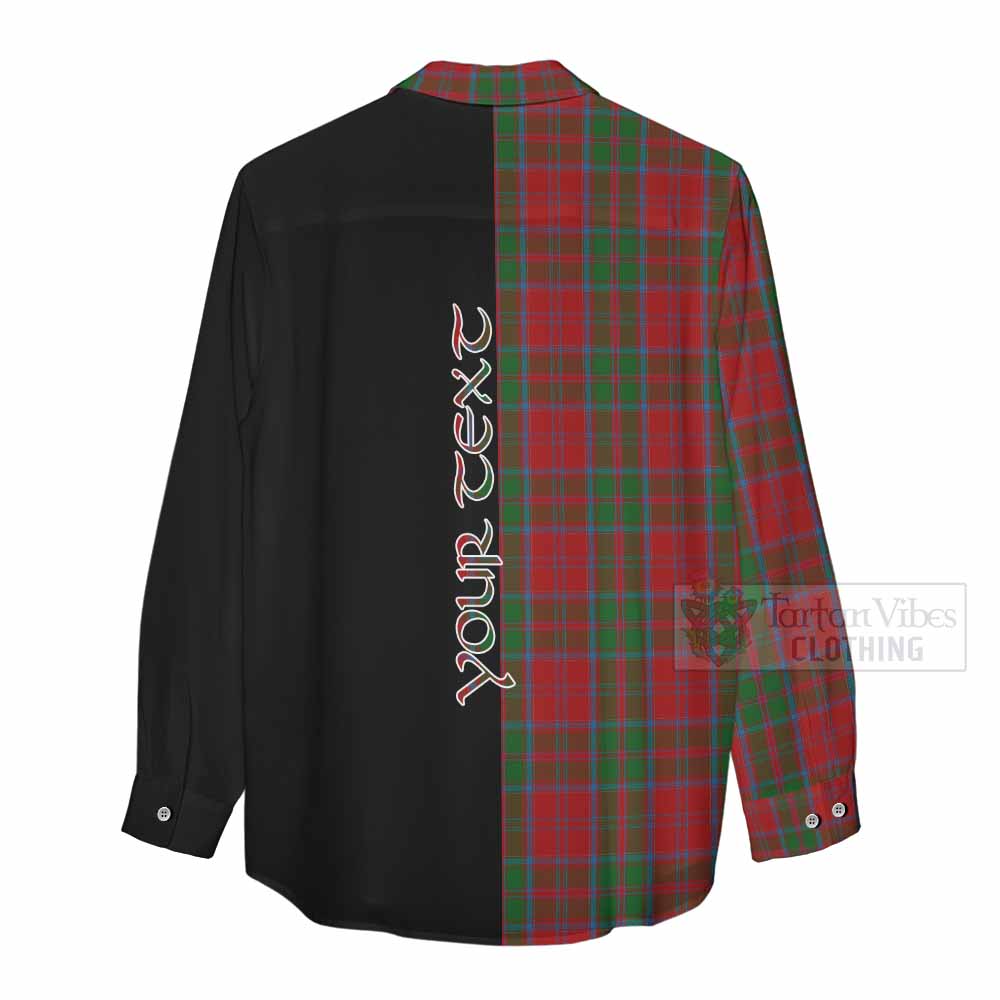 Tartan Vibes Clothing Drummond Tartan Women's Casual Shirt with Family Crest and Half Of Me Style