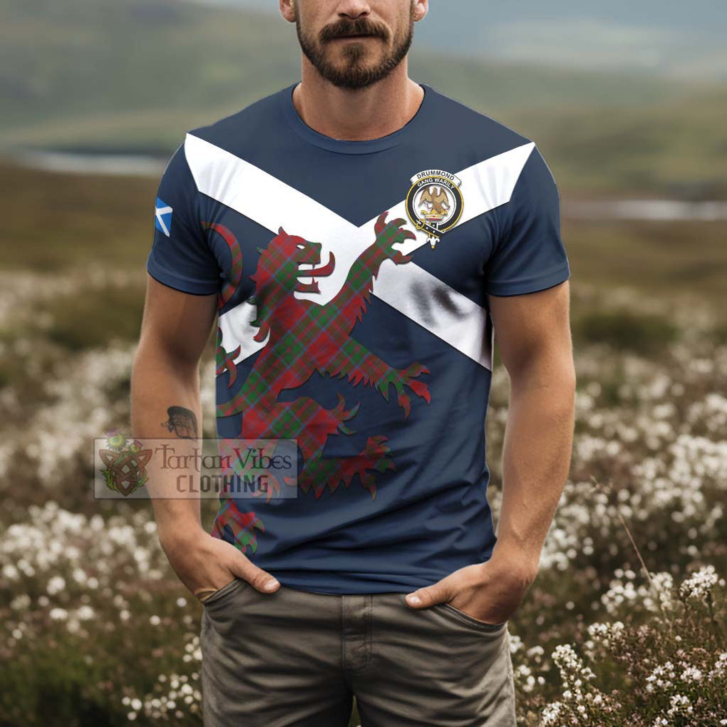 Tartan Vibes Clothing Drummond Tartan Lion Rampant T-Shirt – Proudly Display Your Heritage with Alba Gu Brath and Clan Name