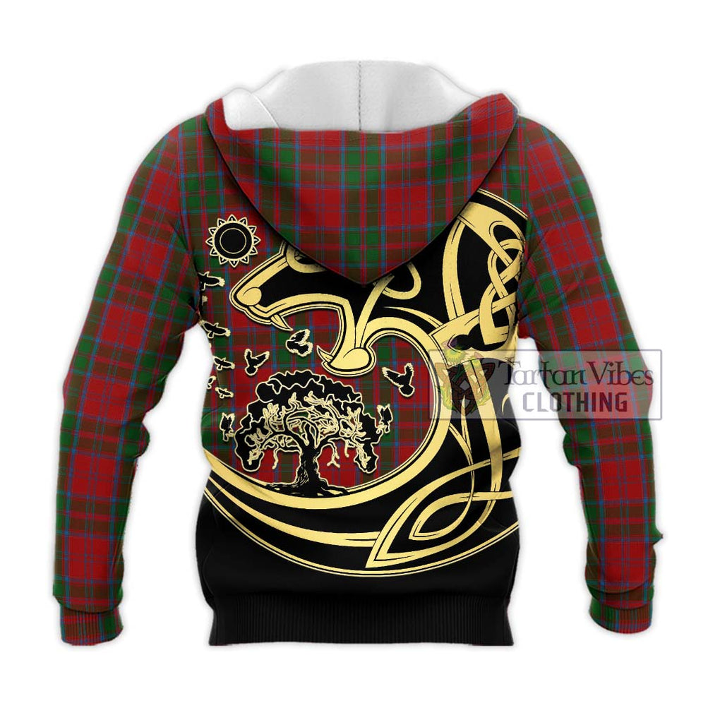 Drummond Tartan Knitted Hoodie with Family Crest Celtic Wolf Style - Tartan Vibes Clothing