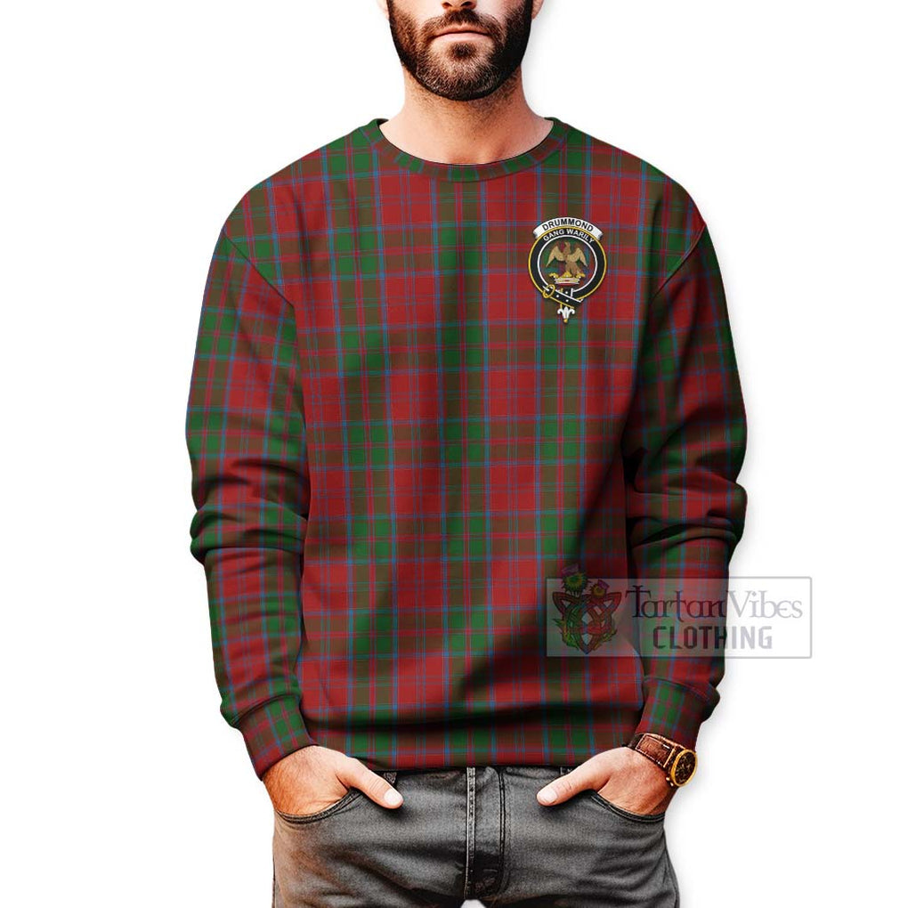 Tartan Vibes Clothing Drummond Tartan Sweatshirt with Family Crest Celtic Skull Style