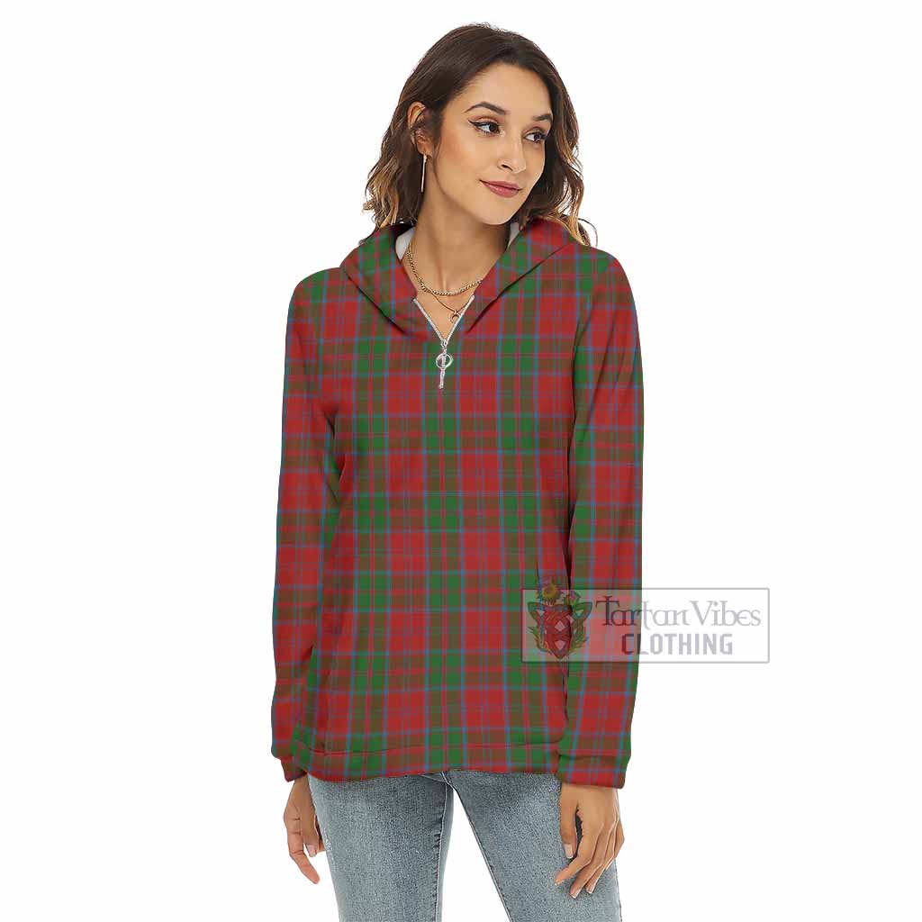 Tartan Vibes Clothing Drummond Tartan Women's Borg  Half Zip Fleece Hoodie