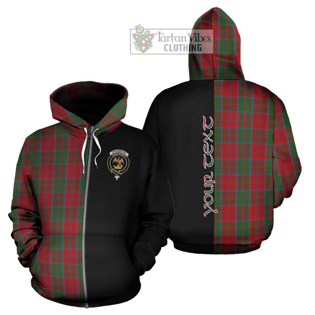 Drummond Tartan Hoodie with Family Crest and Half Of Me Style - Tartanvibesclothing Shop