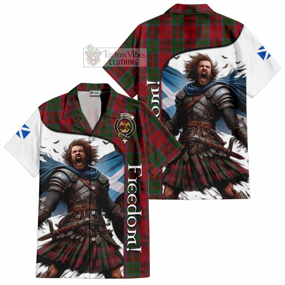 Tartan Vibes Clothing Drummond Crest Tartan Short Sleeve Button Shirt Inspired by the Freedom of Scottish Warrior