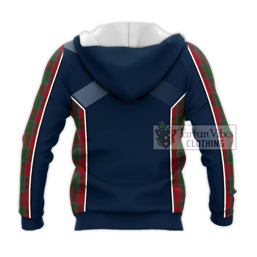 Drummond Tartan Knitted Hoodie with Family Crest and Lion Rampant Vibes Sport Style - Tartan Vibes Clothing