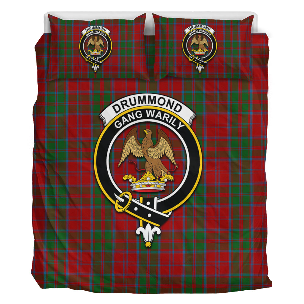 Drummond Tartan Bedding Set with Family Crest - Tartan Vibes Clothing