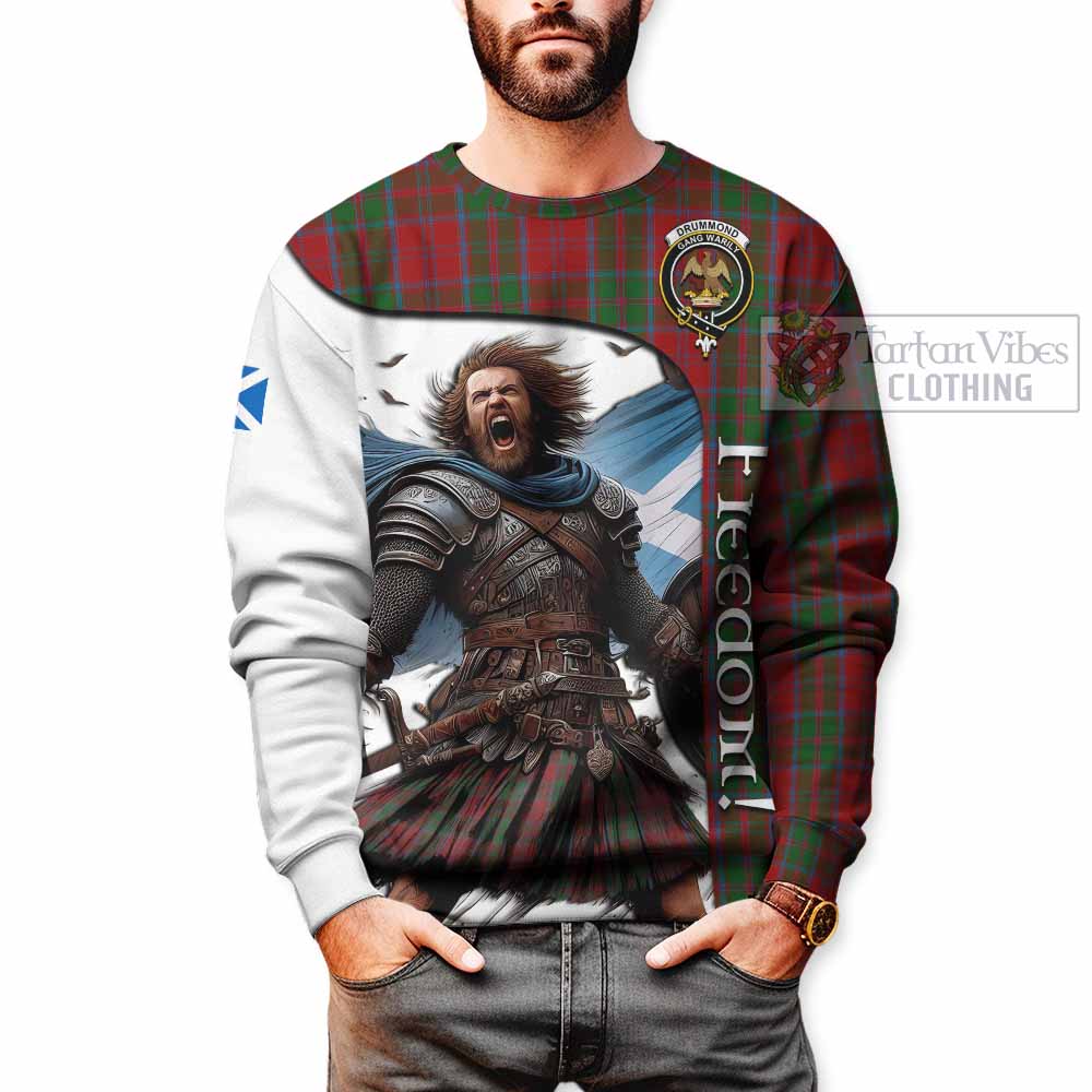 Tartan Vibes Clothing Drummond Crest Tartan Sweatshirt Inspired by the Freedom of Scottish Warrior