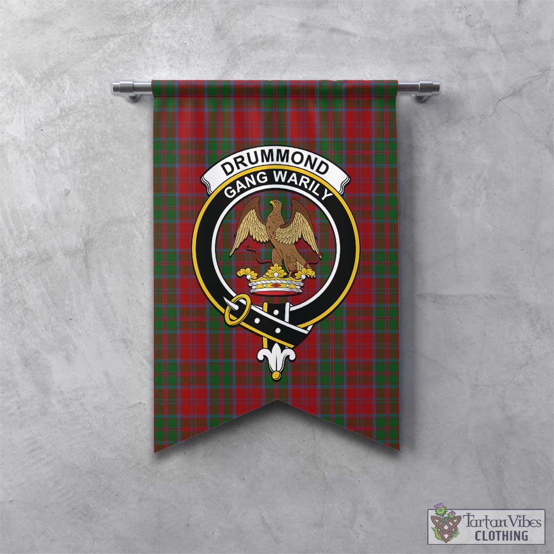 Tartan Vibes Clothing Drummond Tartan Gonfalon, Tartan Banner with Family Crest