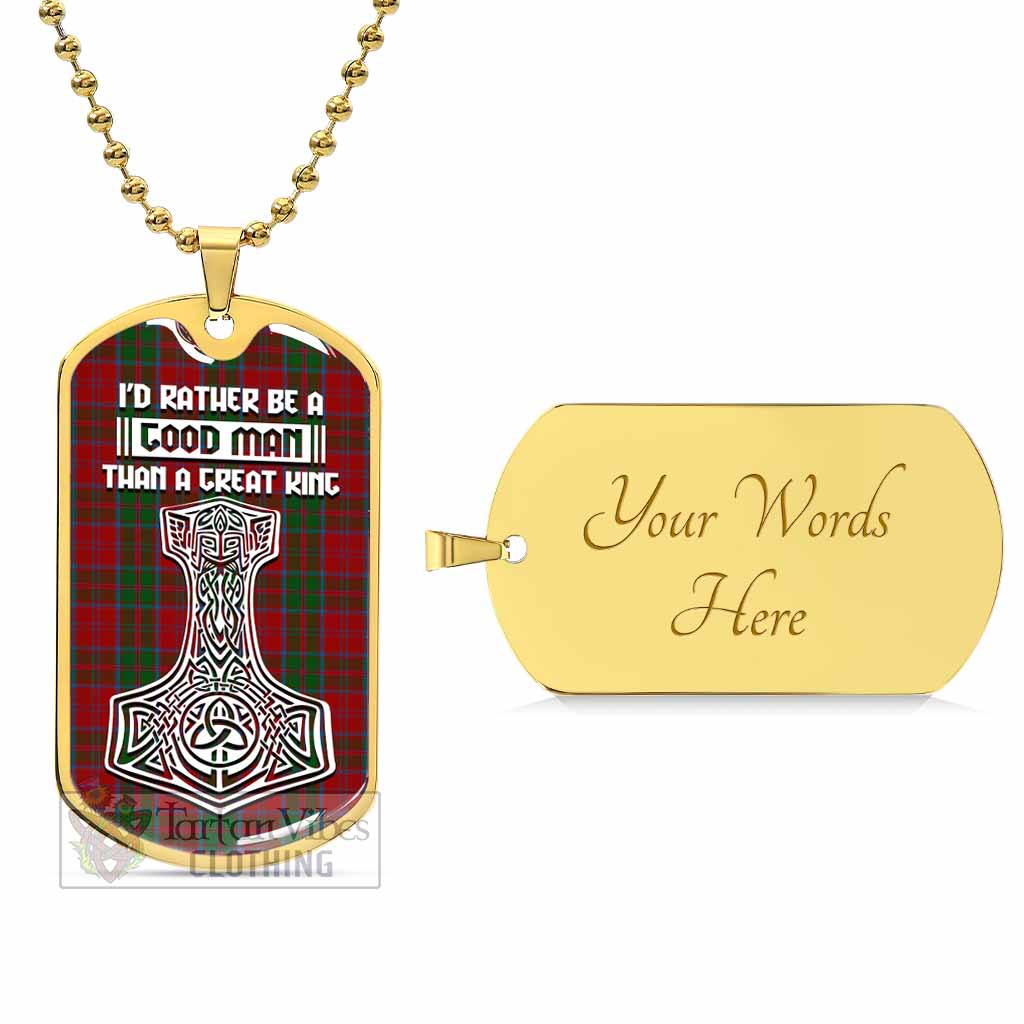 Tartan Vibes Clothing Drummond Tartan Dog Tag Necklace Viking Mjolnir Style