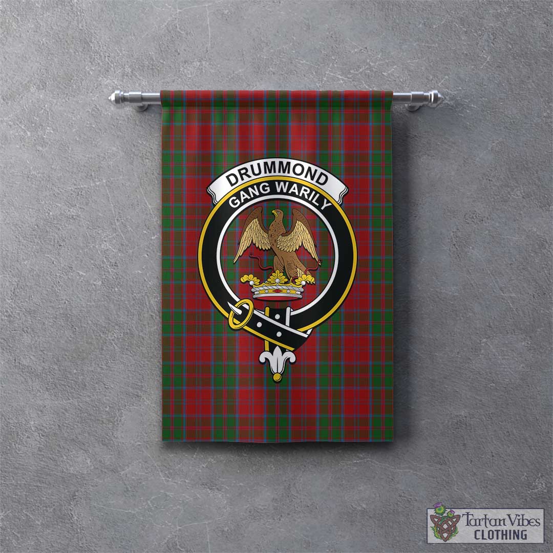 Tartan Vibes Clothing Drummond Tartan Gonfalon, Tartan Banner with Family Crest