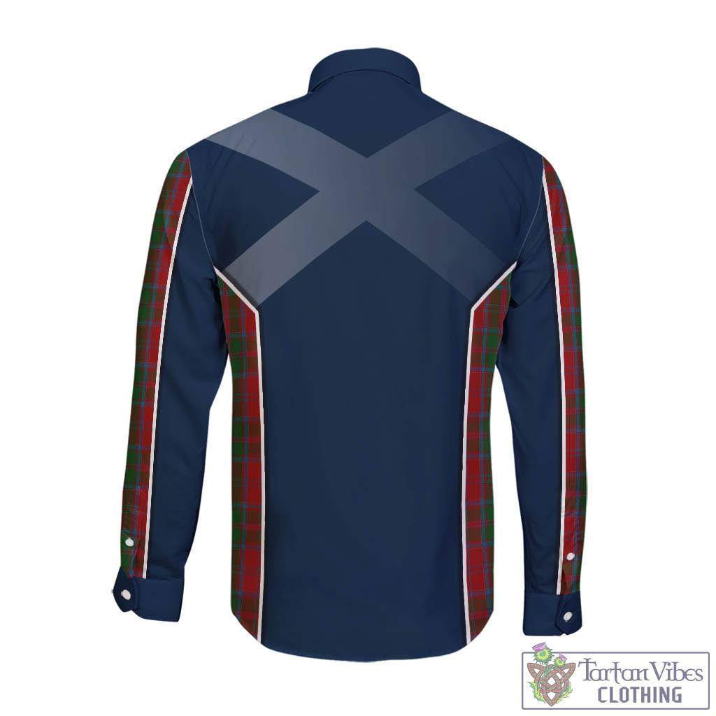 Tartan Vibes Clothing Drummond Tartan Long Sleeve Button Up Shirt with Family Crest and Lion Rampant Vibes Sport Style