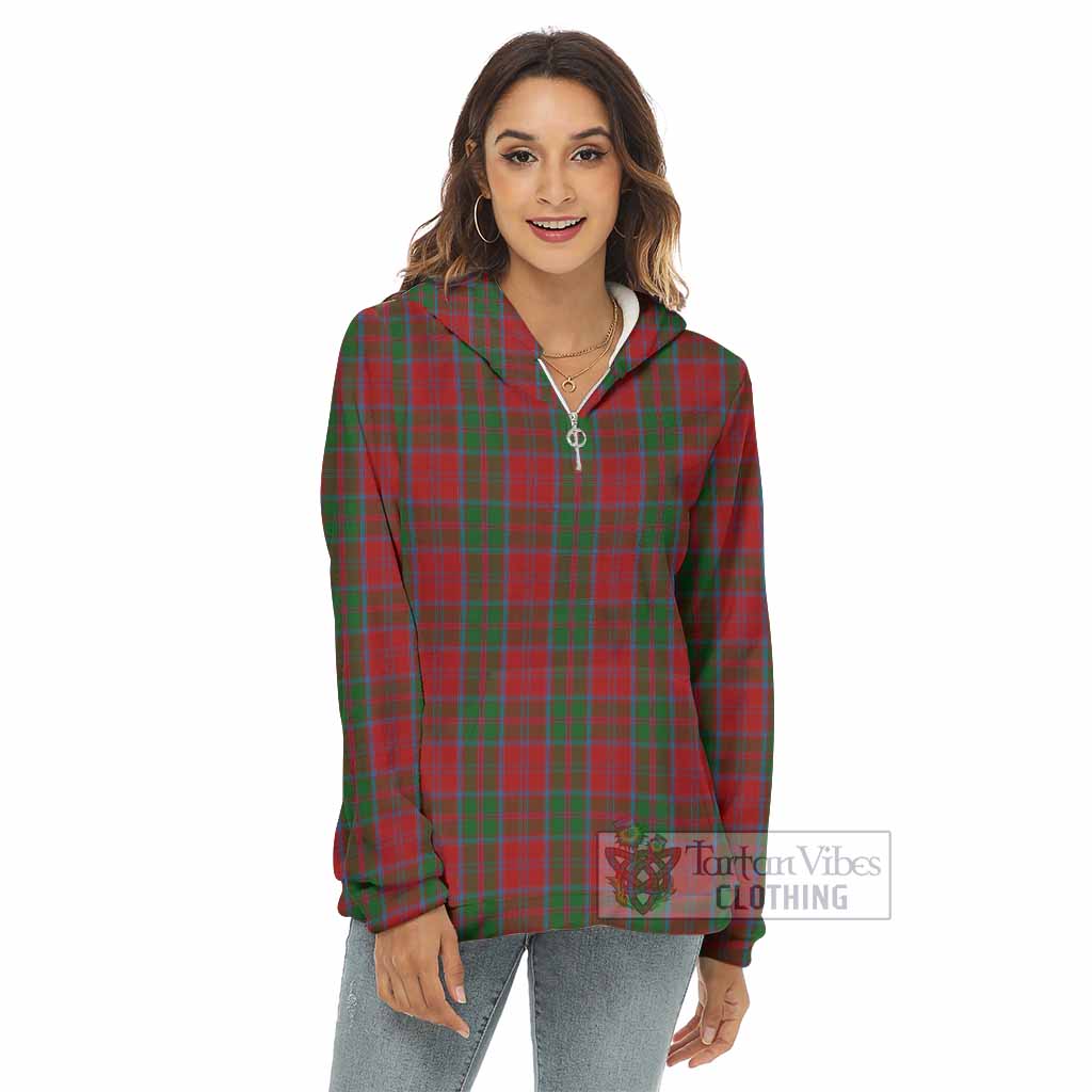 Tartan Vibes Clothing Drummond Tartan Women's Borg  Half Zip Fleece Hoodie