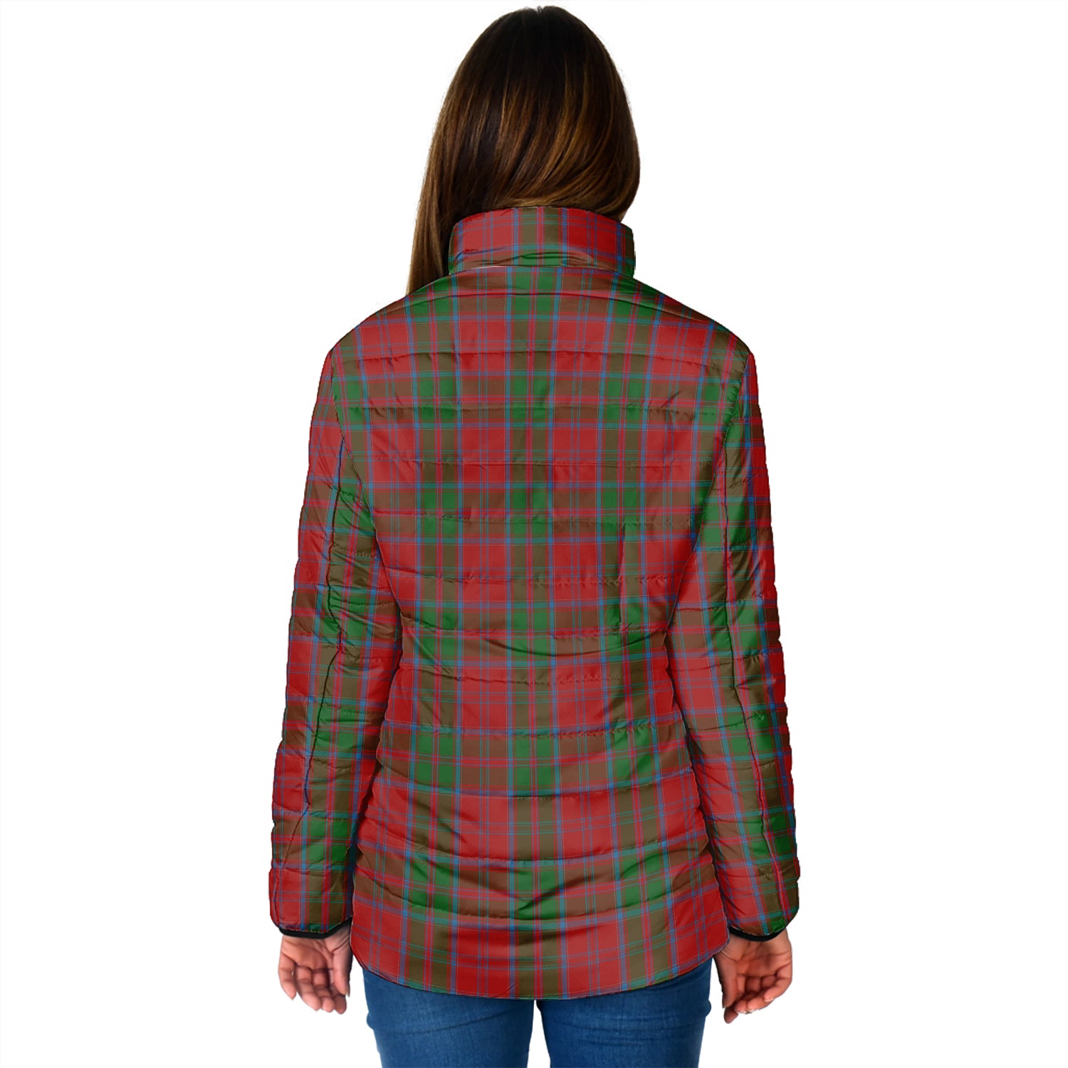 Drummond Tartan Padded Jacket with Family Crest - Tartan Vibes Clothing