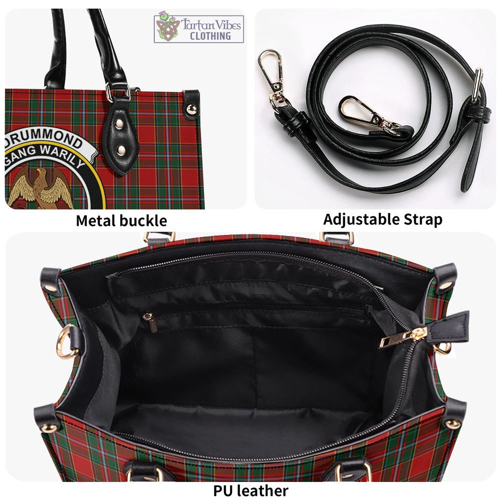 Tartan Vibes Clothing Drummond Ancient Tartan Luxury Leather Handbags with Family Crest