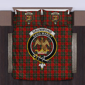 Drummond Ancient Tartan Quilt Bed Set with Family Crest