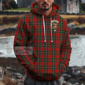 Drummond Ancient Tartan Cotton Hoodie with Family Crest