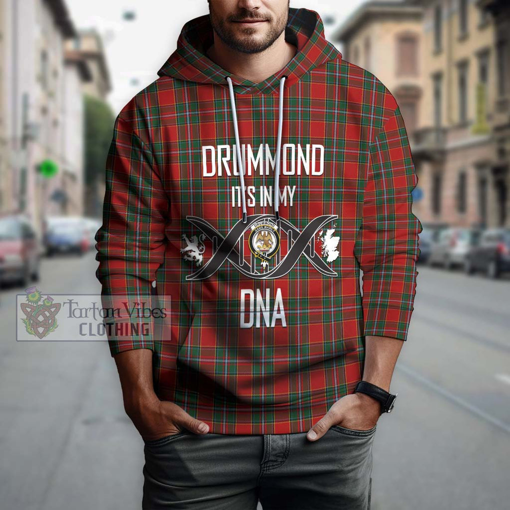 Drummond Ancient Tartan Hoodie with Family Crest DNA In Me Style Pullover Hoodie - Tartanvibesclothing Shop