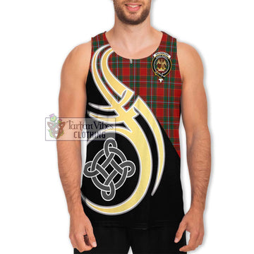 Drummond Ancient Tartan Men's Tank Top with Family Crest and Celtic Symbol Style