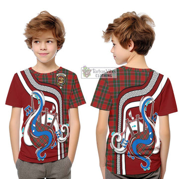 Drummond Ancient Tartan Kid T-Shirt with Epic Bagpipe Style