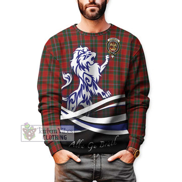 Drummond Ancient Tartan Sweatshirt with Alba Gu Brath Regal Lion Emblem