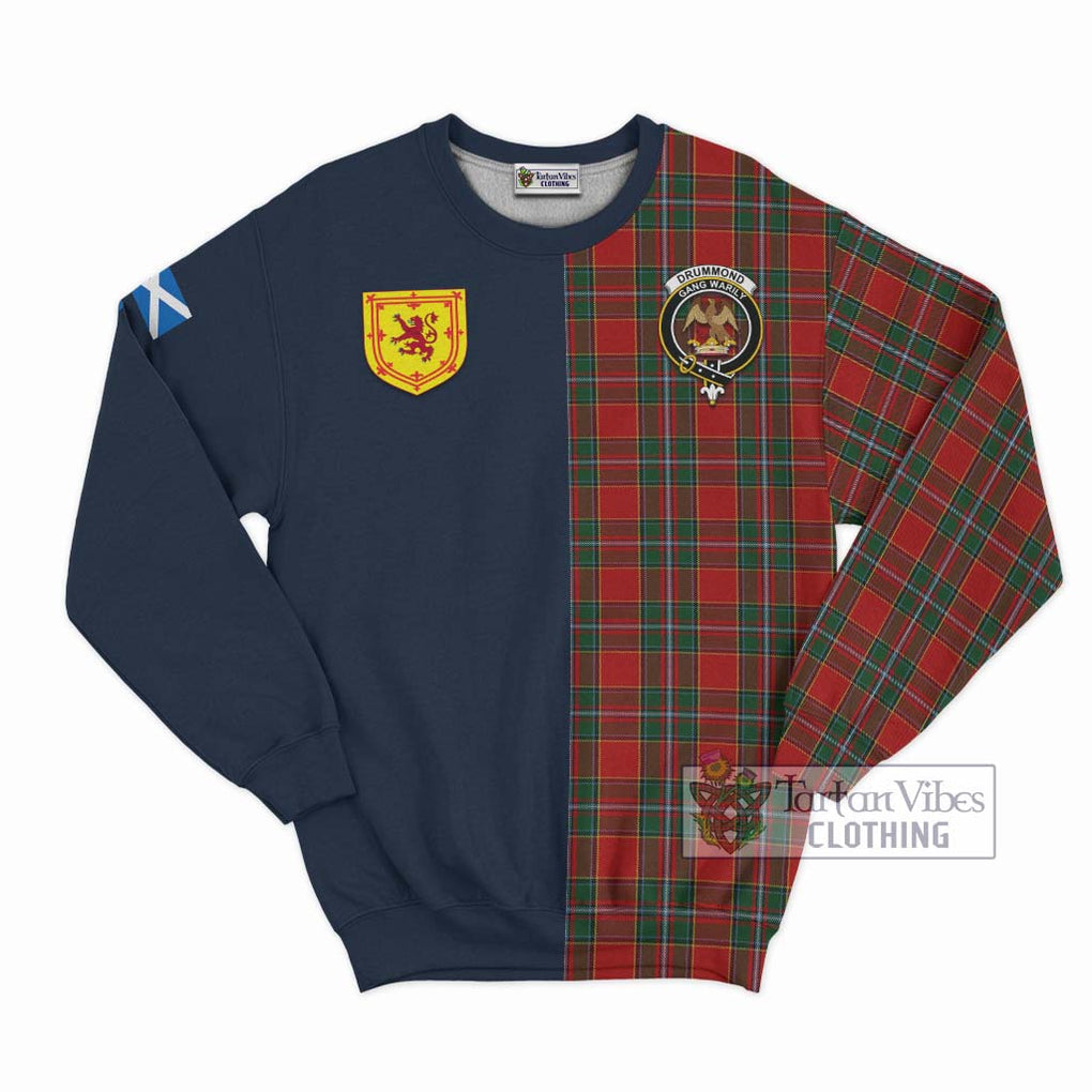 Tartan Vibes Clothing Drummond Ancient Tartan Sweatshirt with Scottish Lion Royal Arm Half Style