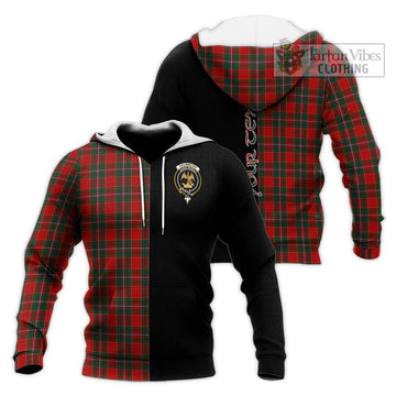 Drummond Ancient Tartan Knitted Hoodie with Family Crest and Half Of Me Style