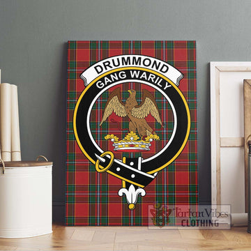 Drummond Ancient Tartan Canvas Print Wall Art with Family Crest