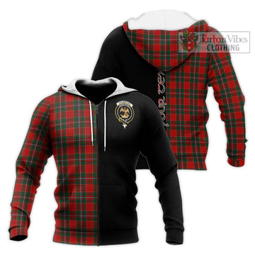 Drummond Ancient Tartan Knitted Hoodie with Family Crest and Half Of Me Style