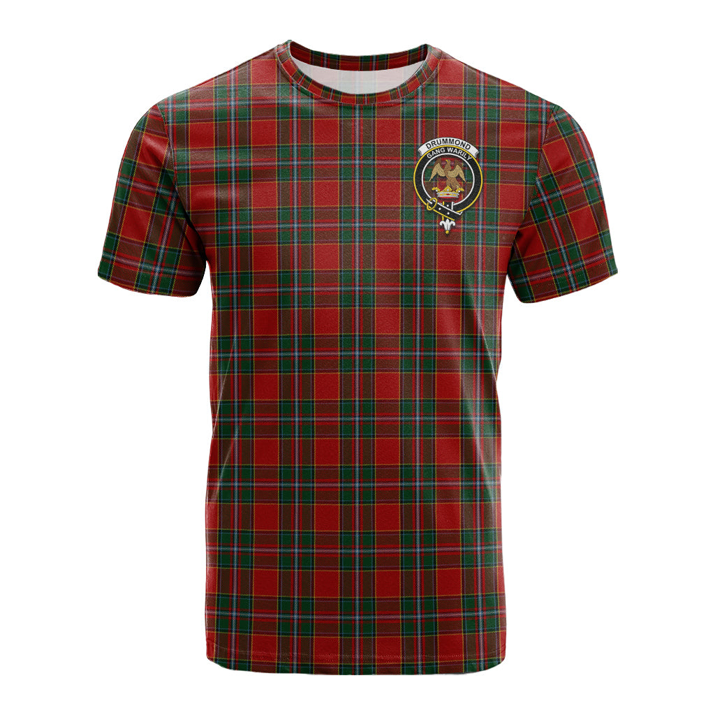 Drummond Ancient Tartan T-Shirt with Family Crest - Tartan Vibes Clothing