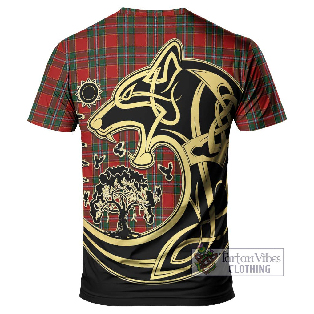 Drummond Ancient Tartan T-Shirt with Family Crest Celtic Wolf Style - Tartan Vibes Clothing