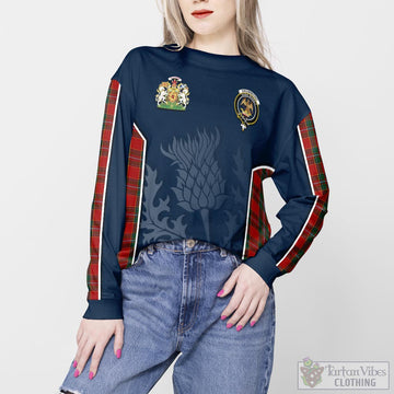 Drummond Ancient Tartan Sweatshirt with Family Crest and Scottish Thistle Vibes Sport Style
