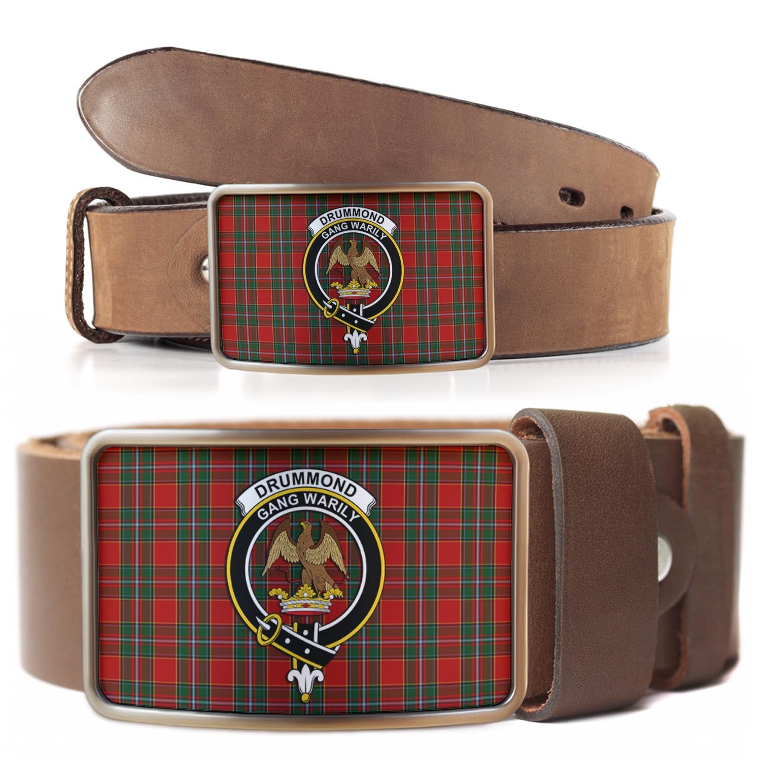 Drummond Ancient Tartan Belt Buckles with Family Crest - Tartan Vibes Clothing