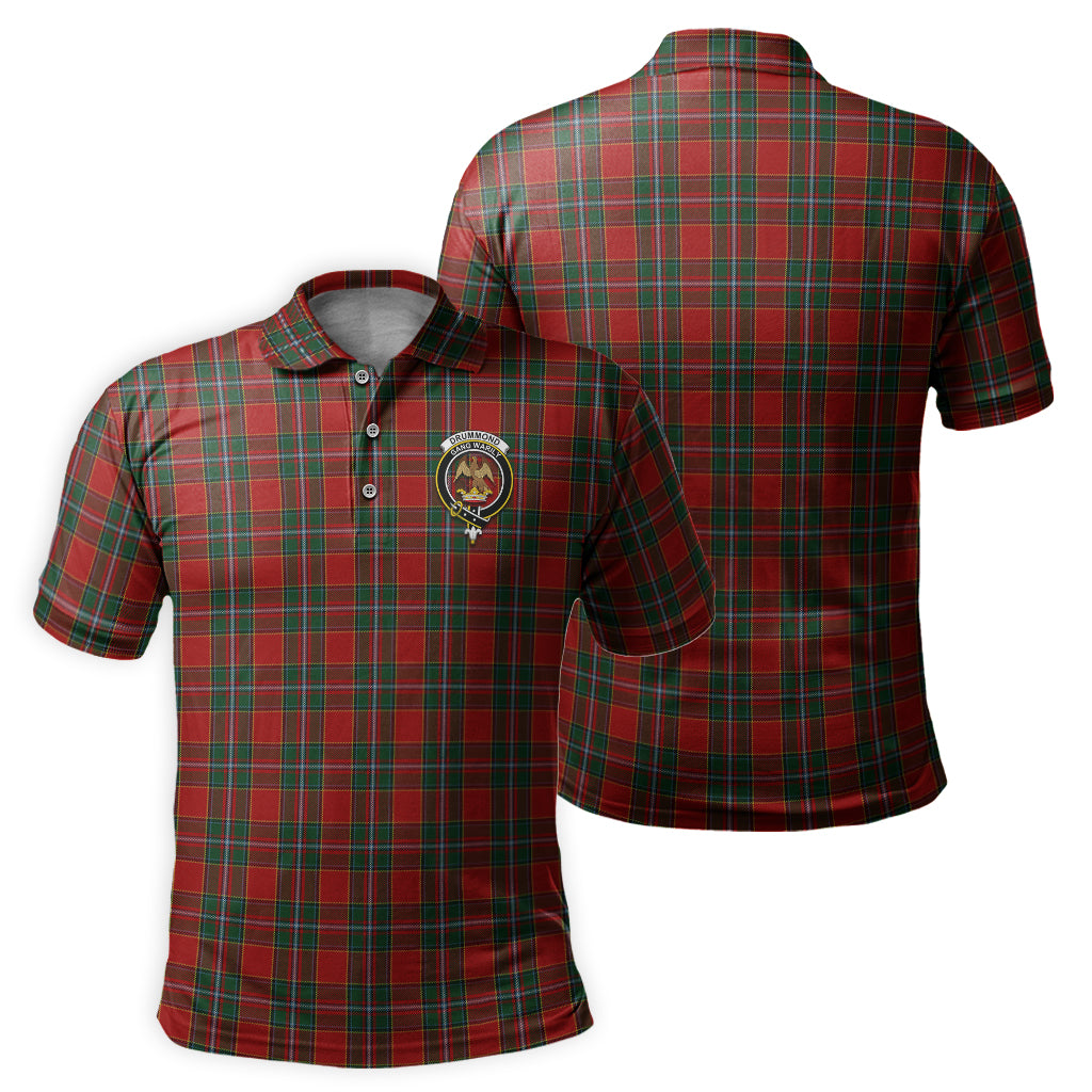 Drummond Ancient Tartan Men's Polo Shirt with Family Crest - Tartan Vibes Clothing