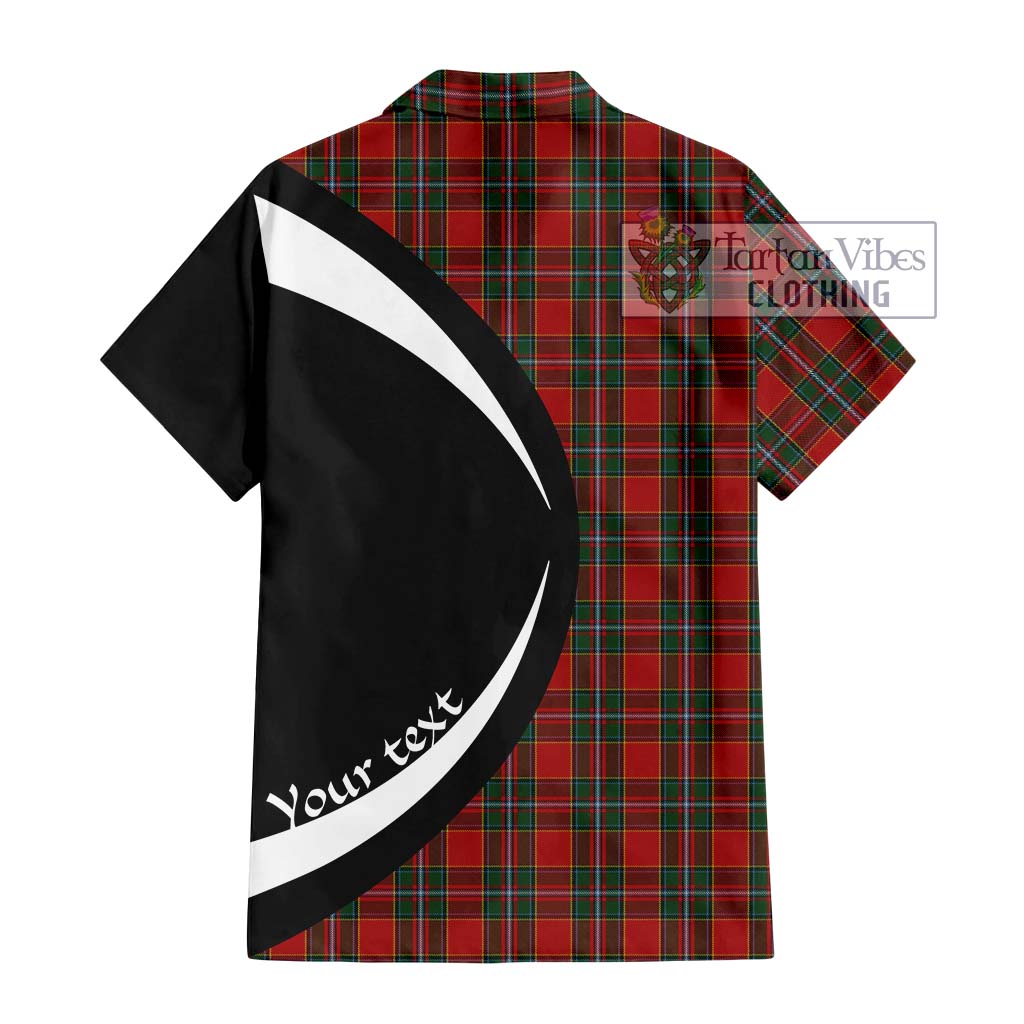 Drummond Ancient Tartan Short Sleeve Button Up with Family Crest Circle Style - Tartan Vibes Clothing