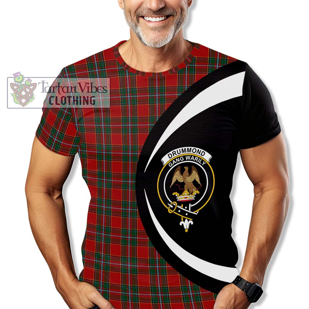 Tartan Vibes Clothing Drummond Ancient Tartan T-Shirt with Family Crest Circle Style