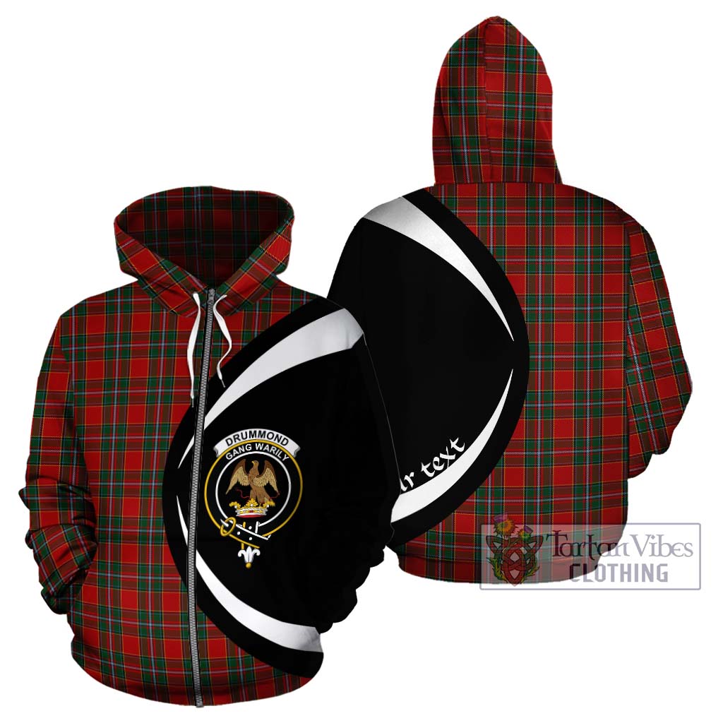 Tartan Vibes Clothing Drummond Ancient Tartan Hoodie with Family Crest Circle Style