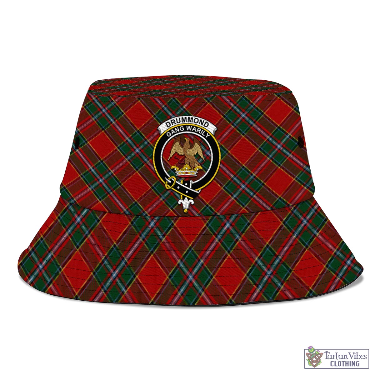 Tartan Vibes Clothing Drummond Ancient Tartan Bucket Hat with Family Crest