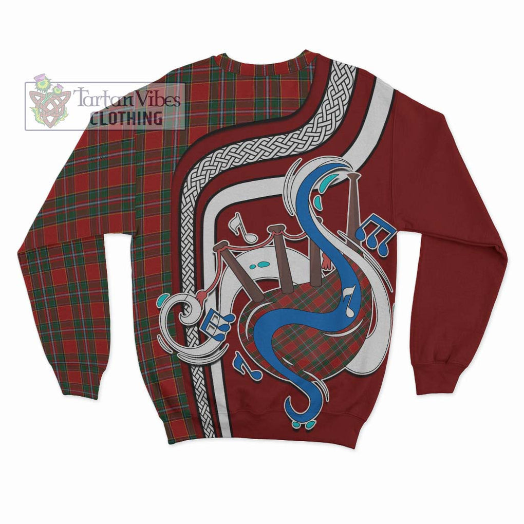 Drummond Ancient Tartan Sweatshirt with Epic Bagpipe Style - Tartanvibesclothing Shop