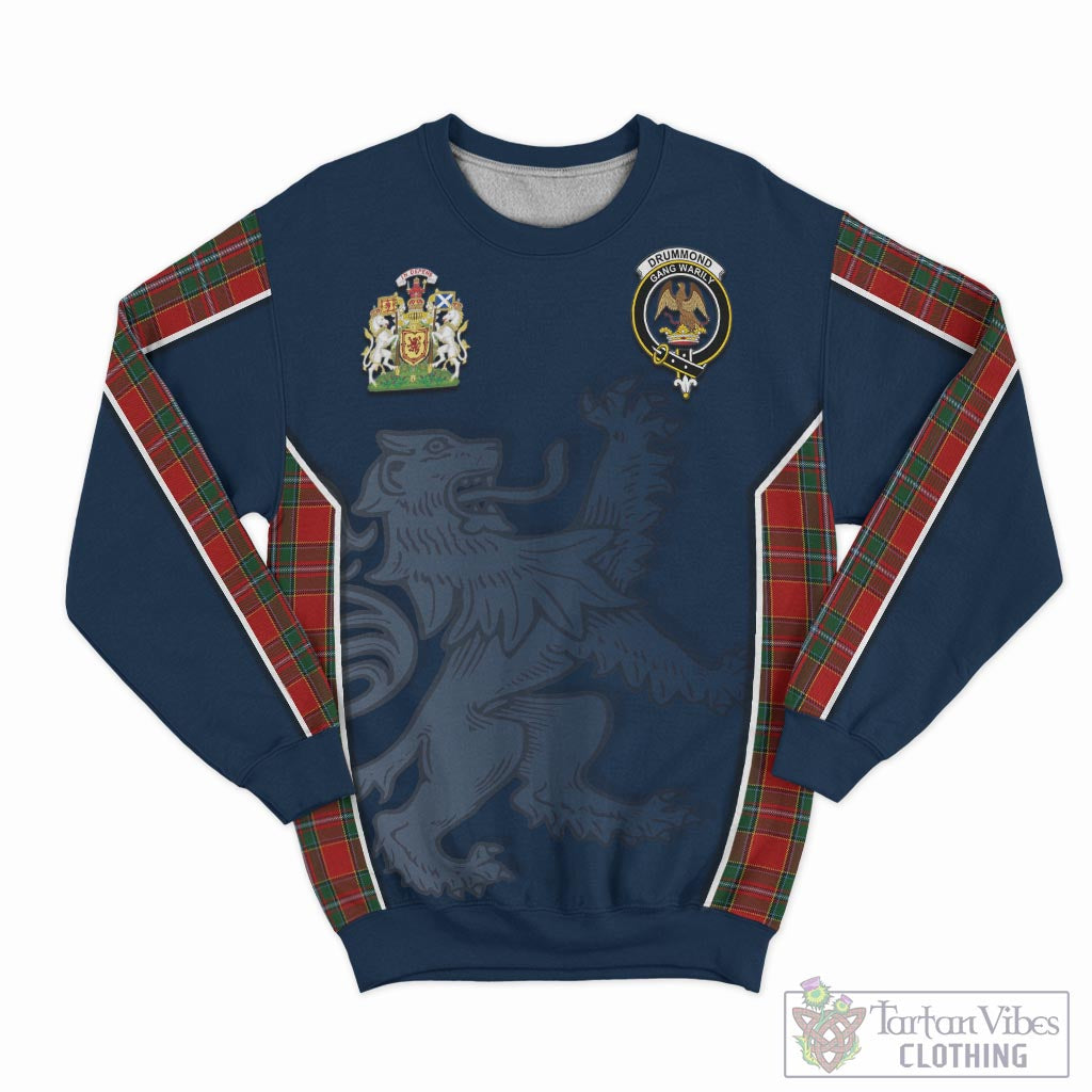 Tartan Vibes Clothing Drummond Ancient Tartan Sweater with Family Crest and Lion Rampant Vibes Sport Style