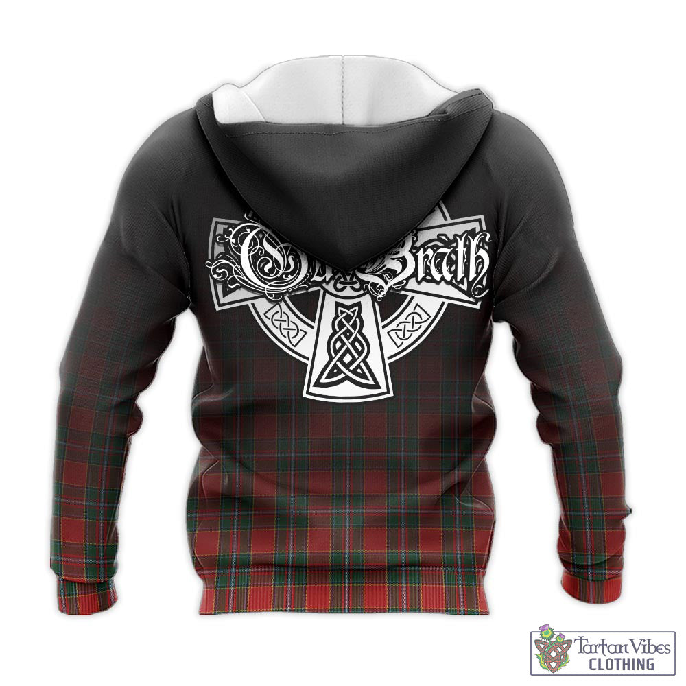 Tartan Vibes Clothing Drummond Ancient Tartan Knitted Hoodie Featuring Alba Gu Brath Family Crest Celtic Inspired